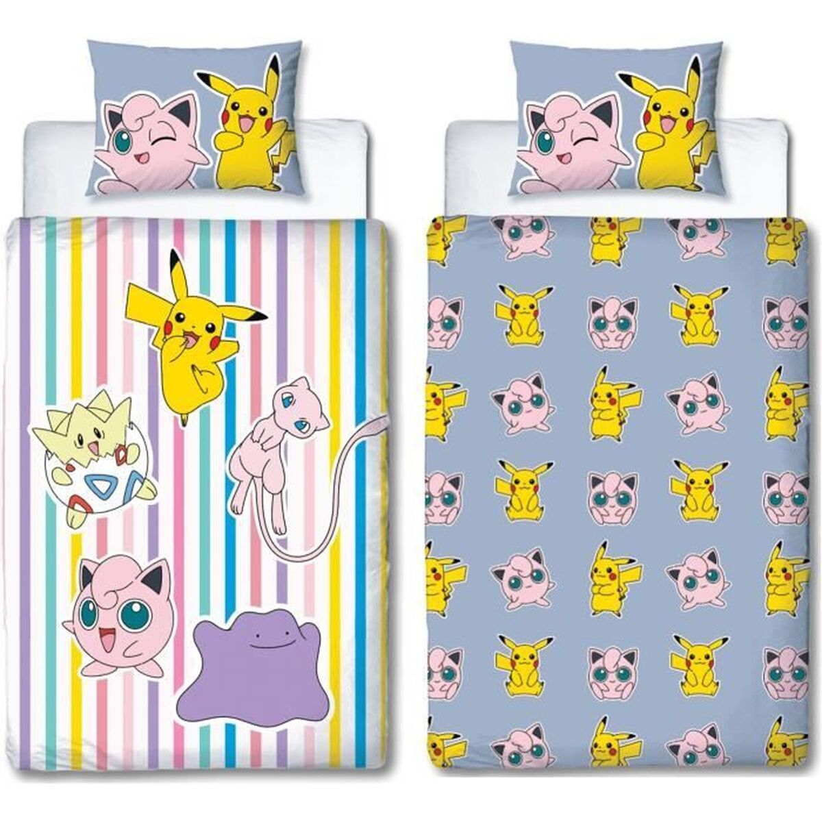 Set husă de pătură Pokémon 25 x 4 x 30 cm Multicolor Pat 140 2 Piese