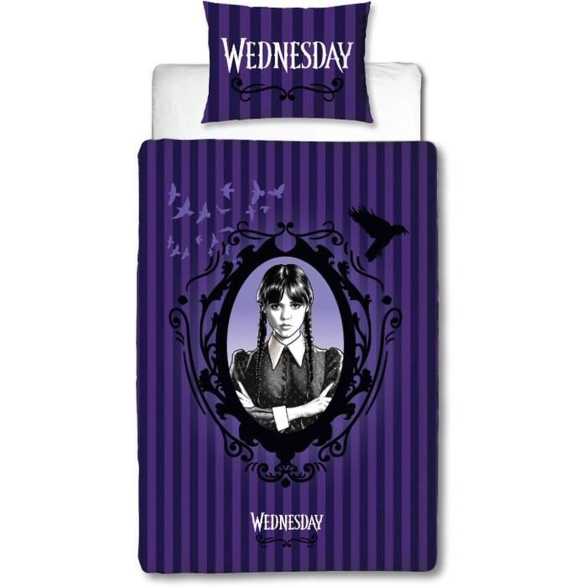 Set husă de pătură Wednesday Multicolor Pat 140 2 Piese