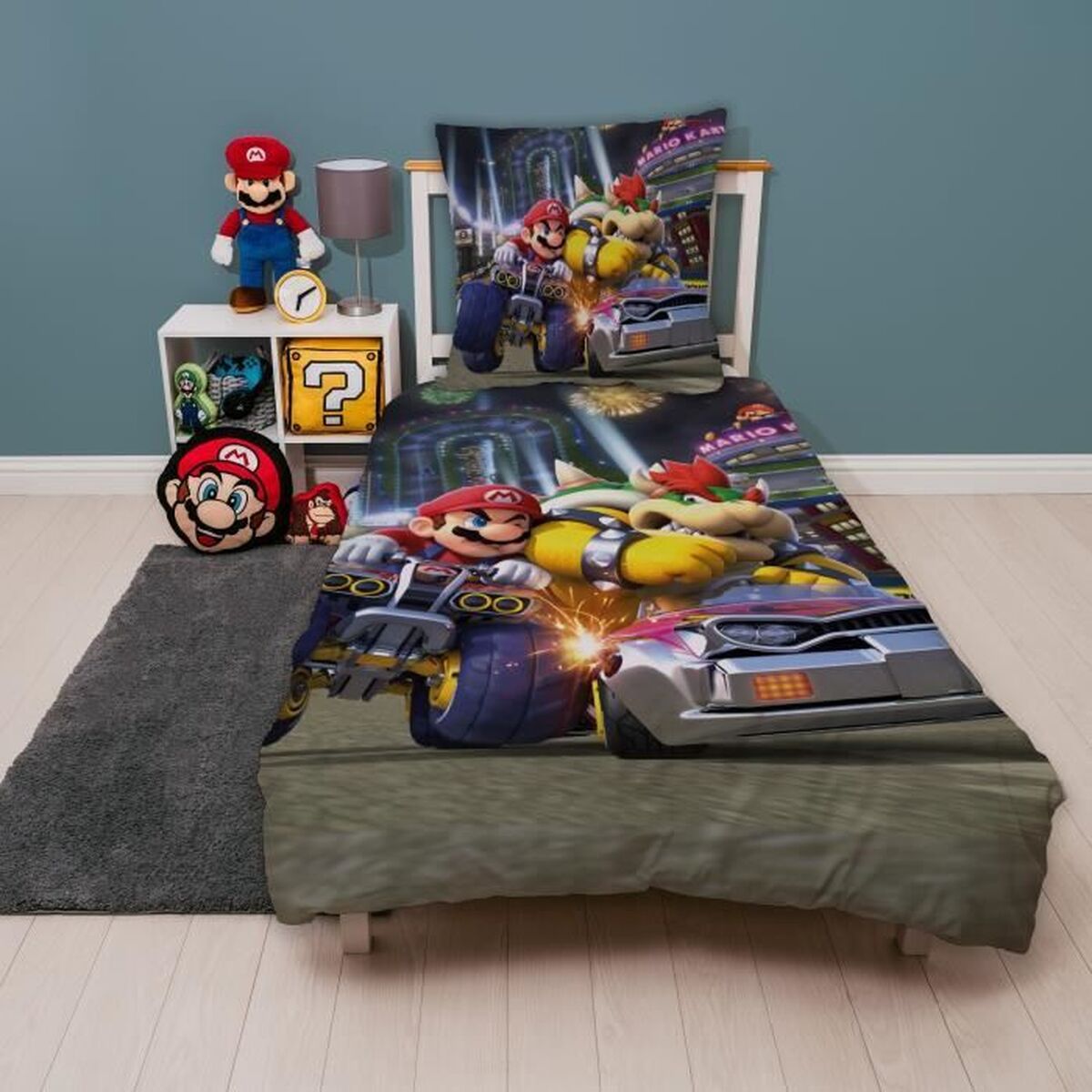 Set husă de pătură Mario Bros 25 x 5 x 30 cm Multicolor Pat 140 2 Piese