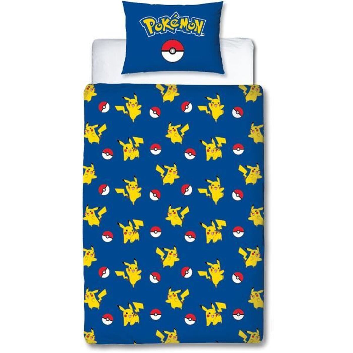 Set husă de pătură Pokémon Galben Alb Roșu Pat 140 2 Piese