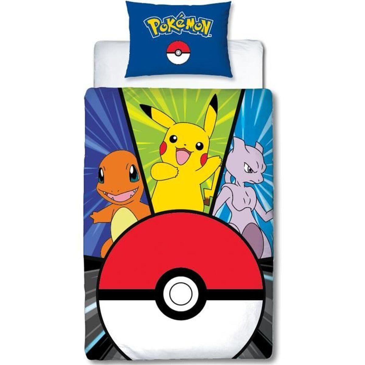 Set husă de pătură Pokémon Galben Alb Roșu Pat 140 2 Piese