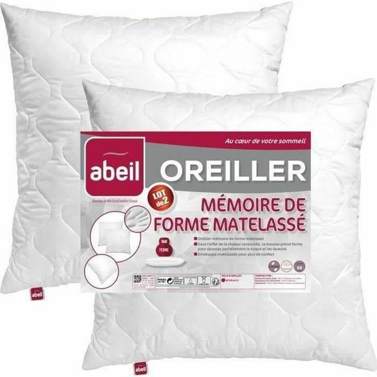 Perna Abeil Memory Alb 60 x 60 cm