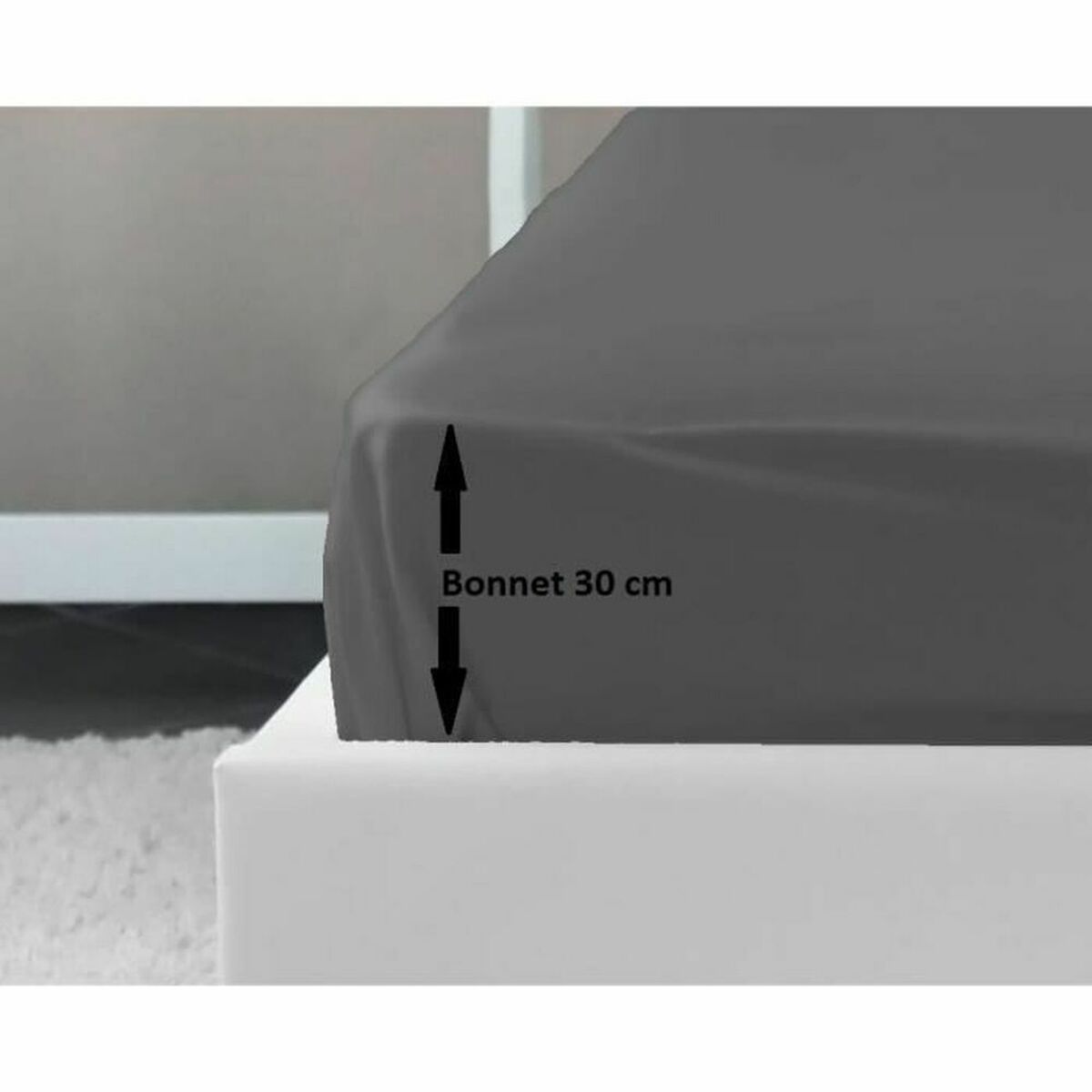 Foaie de jos Lovely Home Gri Gri închis Pat dublu 160 x 200 cm