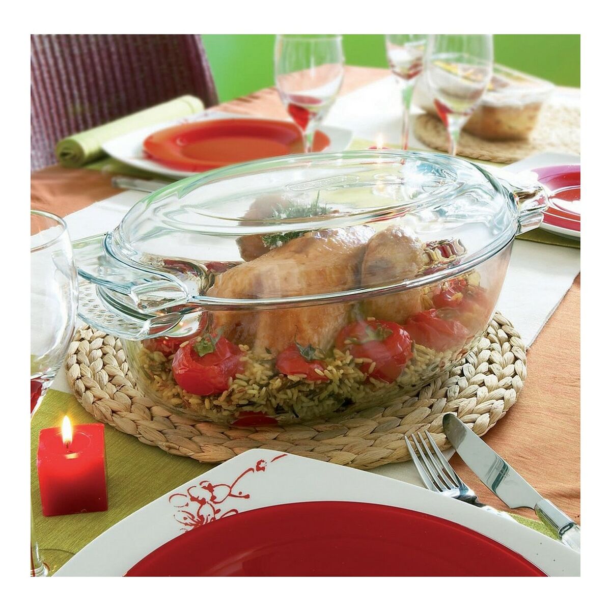 Vas pentru Cuptor Pyrex 1040712 Alb Transparent Sticlă Temperată 6 L 4,5 g 4,5 L