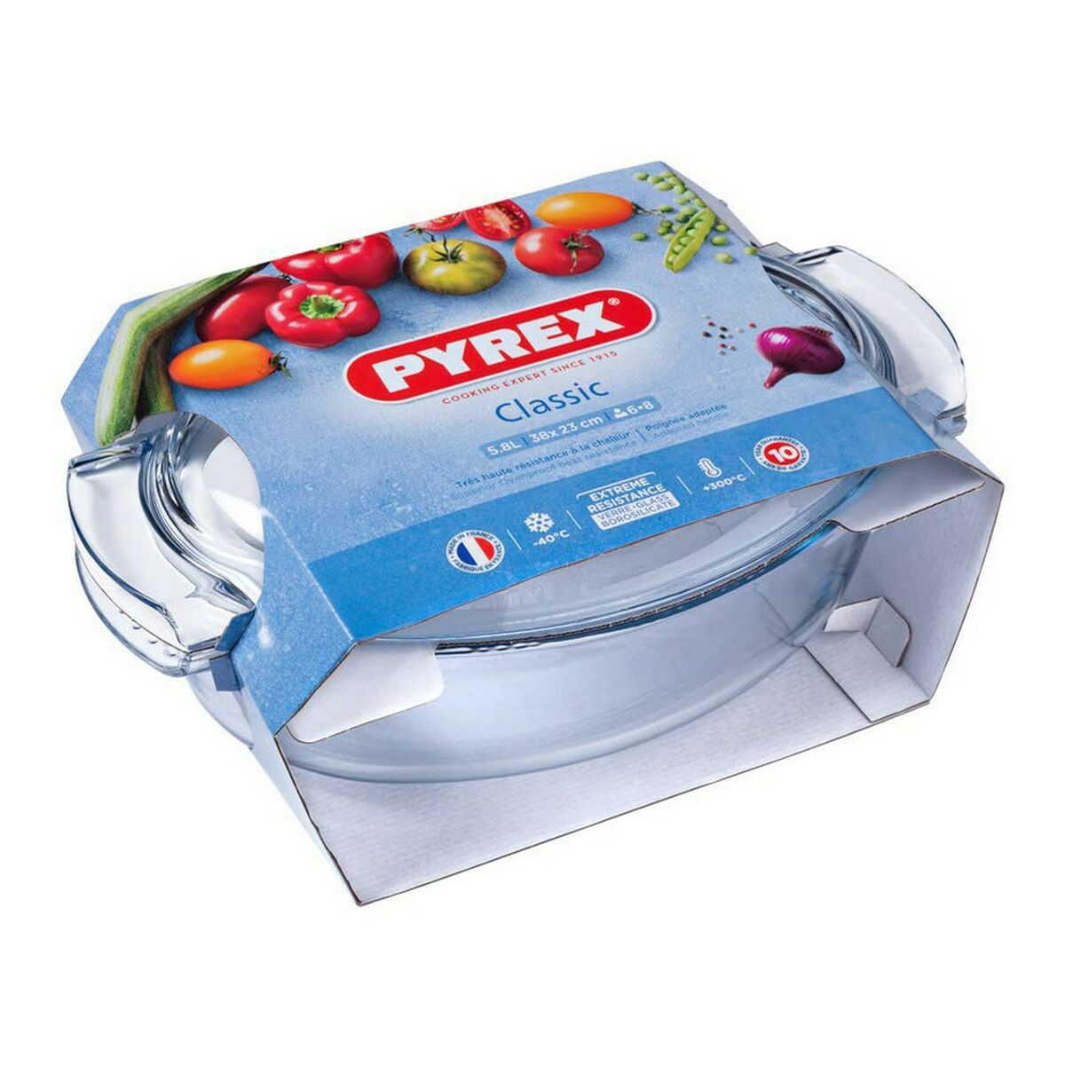 Vas pentru Cuptor Pyrex 1040712 Alb Transparent Sticlă Temperată 6 L 4,5 g 4,5 L