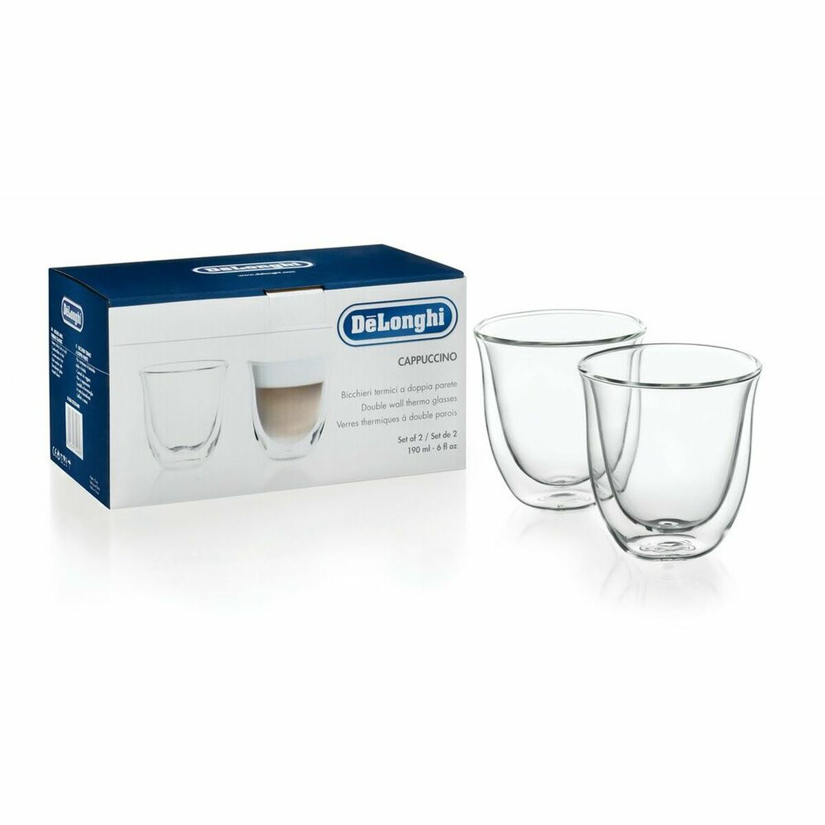 Set de 2 Căni de Cafea De'Longhi 5513214601 Transparent 2 Piese