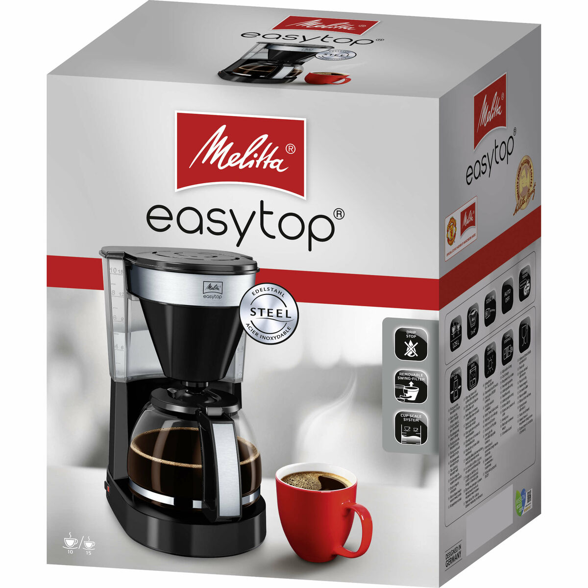 Cafetieră Electrică Melitta Easy Top II 1023-04 1050 W Negru 1050 W 1,25 L 900 g