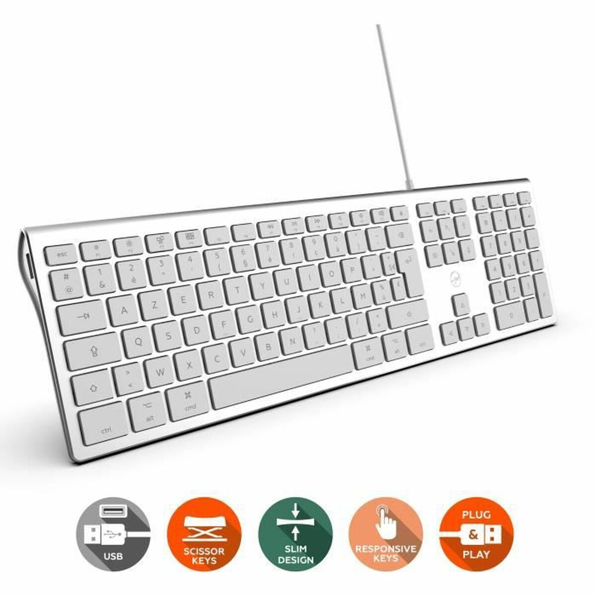 Tastatură Mobility Lab Alb Argintiu Mac OS AZERTY
