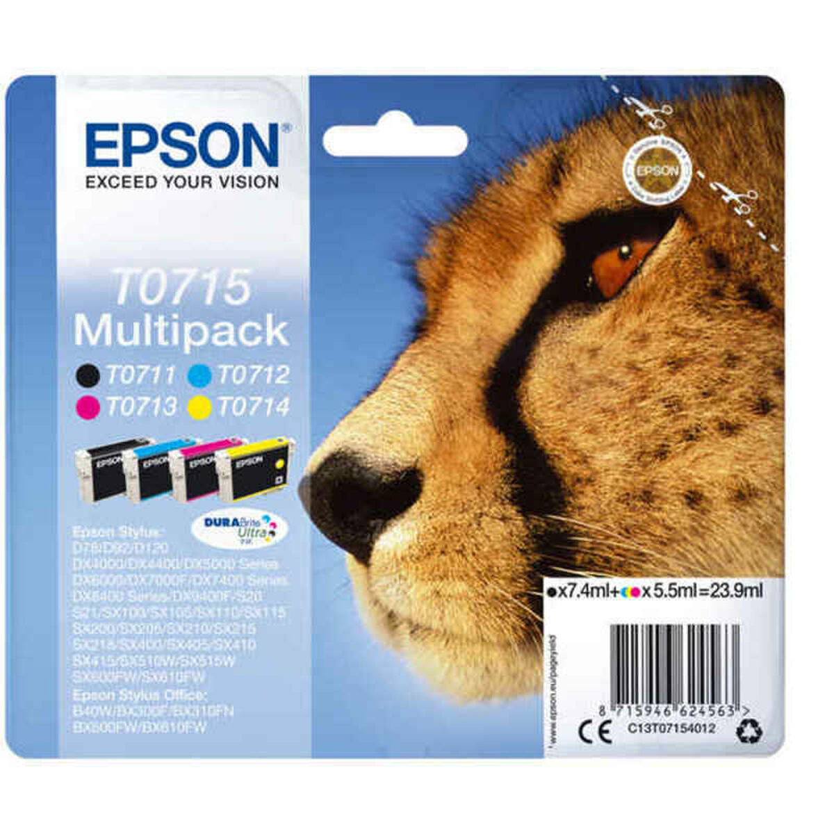 Cartuș cu Cerneală Originală Epson T0715 Multicolor Galben Negru Cyan Magenta
