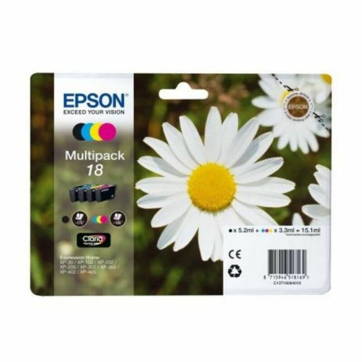 Cartuș cu Cerneală Originală Epson Multipack 18 4 colores Galben Negru Cyan Magenta