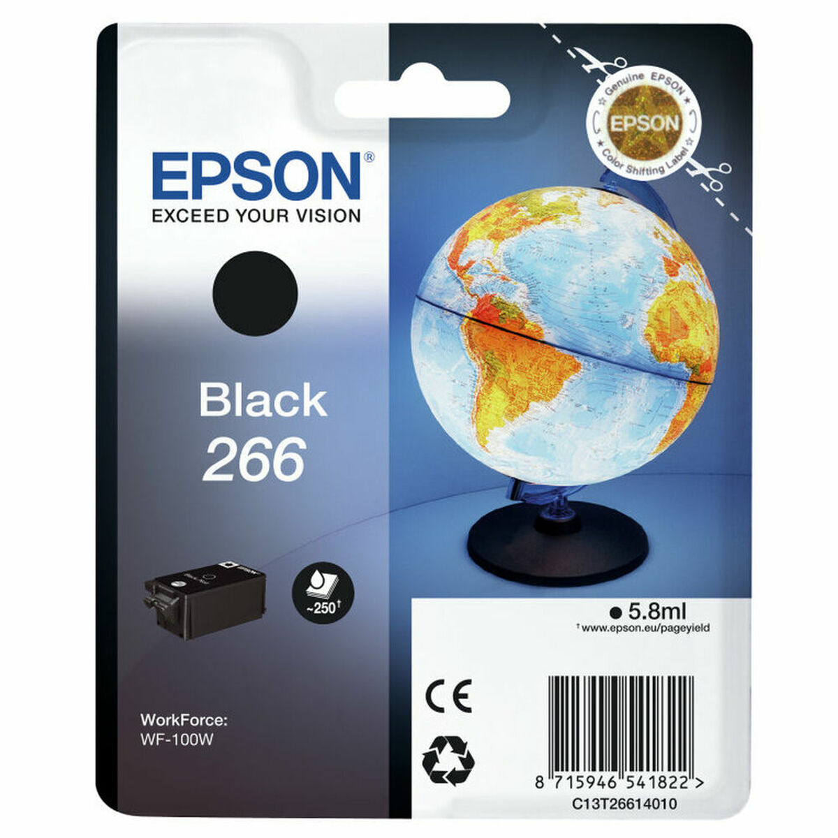 Cartuș cu Cerneală Originală Epson Singlepack Black 266 ink cartridge WF-100W Negru Galben