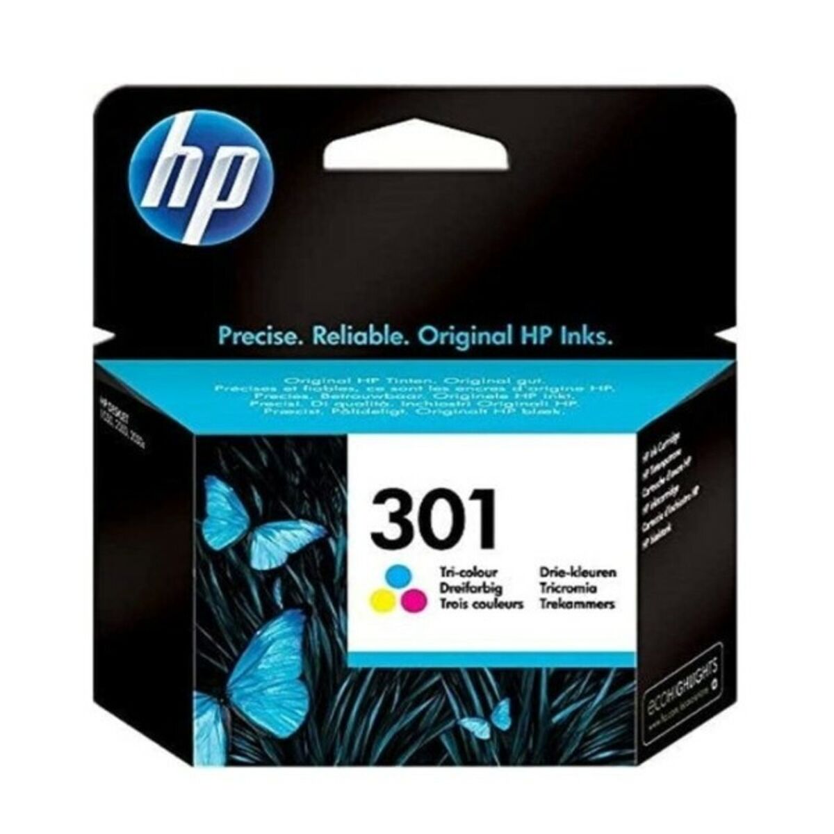 Cartuș cu Cerneală Originală HP Cartucho de tinta original HP 301 Tri-color Negru Cyan/Magenta/Galben (3 pcs)