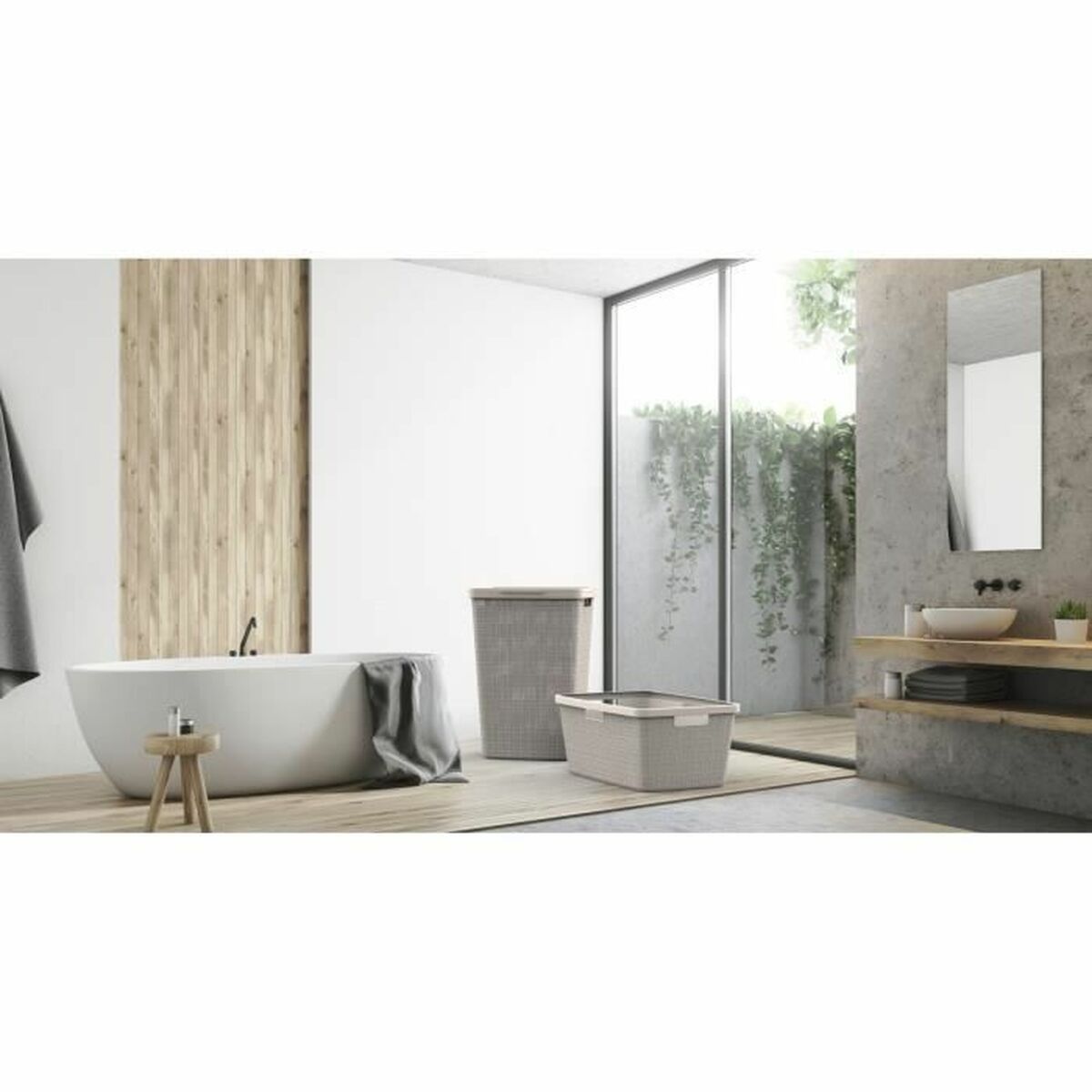 Coș pentru rufe murdare Curver Alb