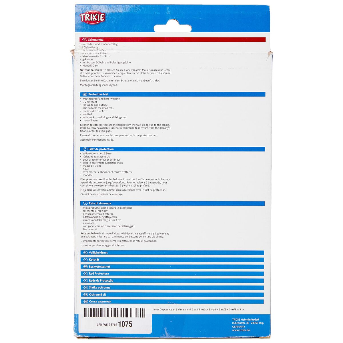 Plasă de siguranță Trixie 44343 Cric Transparent Nailon 8 x 3 m