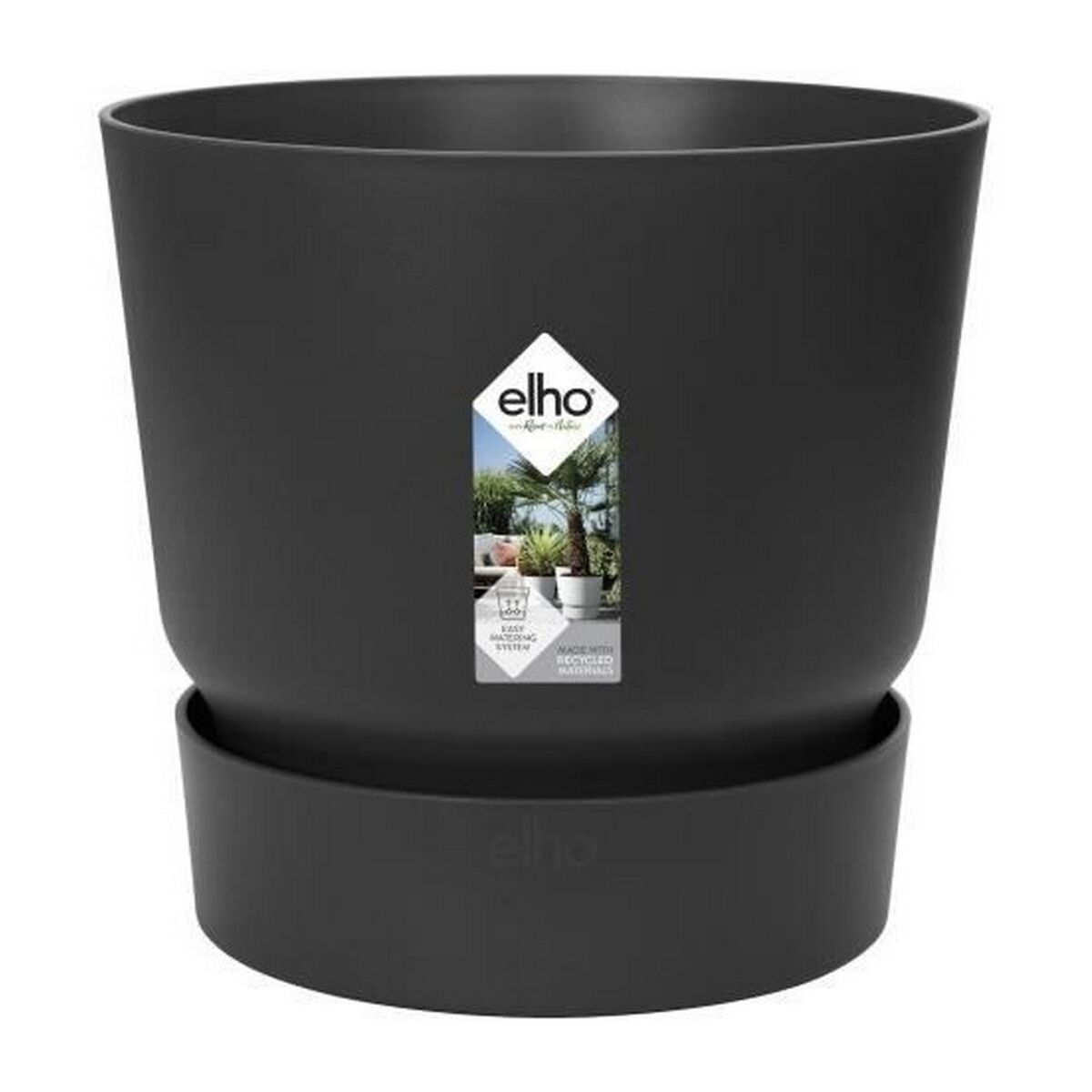 Ghiveci Elho Greenville Negru Plastic Rotundă Rotund Ø 30 cm Ø 29,5 x 27,8 cm