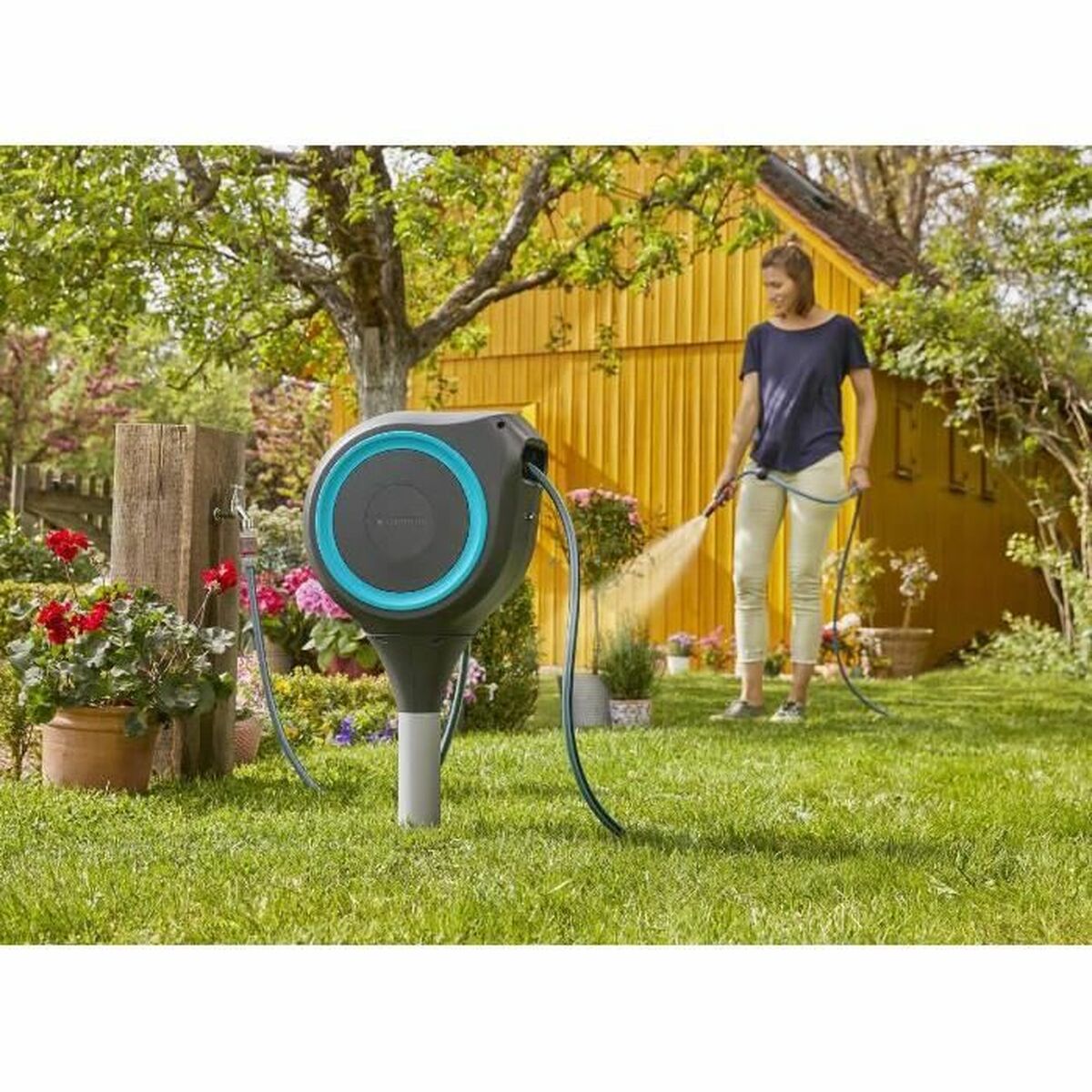Suport pentru furtun Gardena RollUp M Automatic Podea Ø 11 mm 15 m