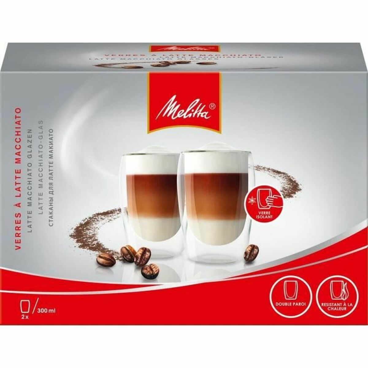 Pahar Melitta Machiatto Transparent 300 ml Cafea (2 Unități)