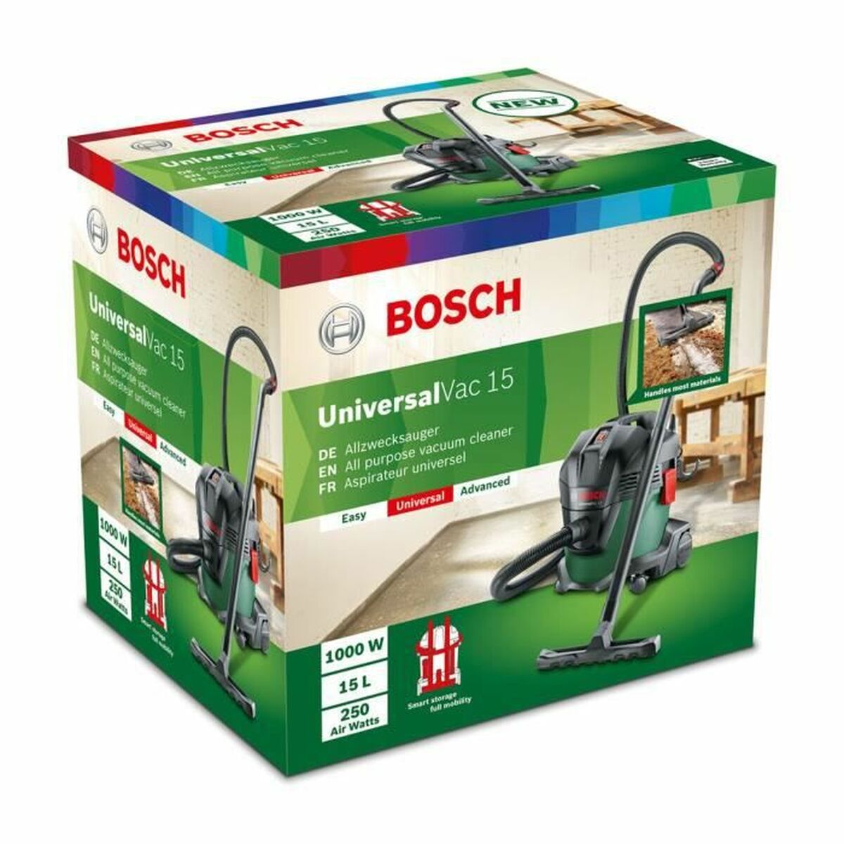 Aspirator de praf umed și uscat BOSCH Universalvac 15 1000 W 26 kPa 15 L 65 L