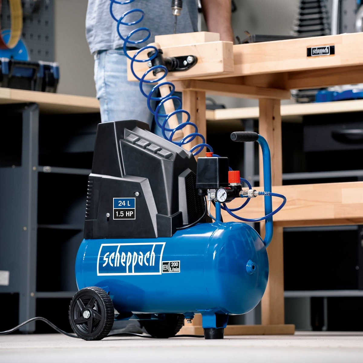 Compresor de aer Scheppach HC30o 1100 W 8 bar 24 L