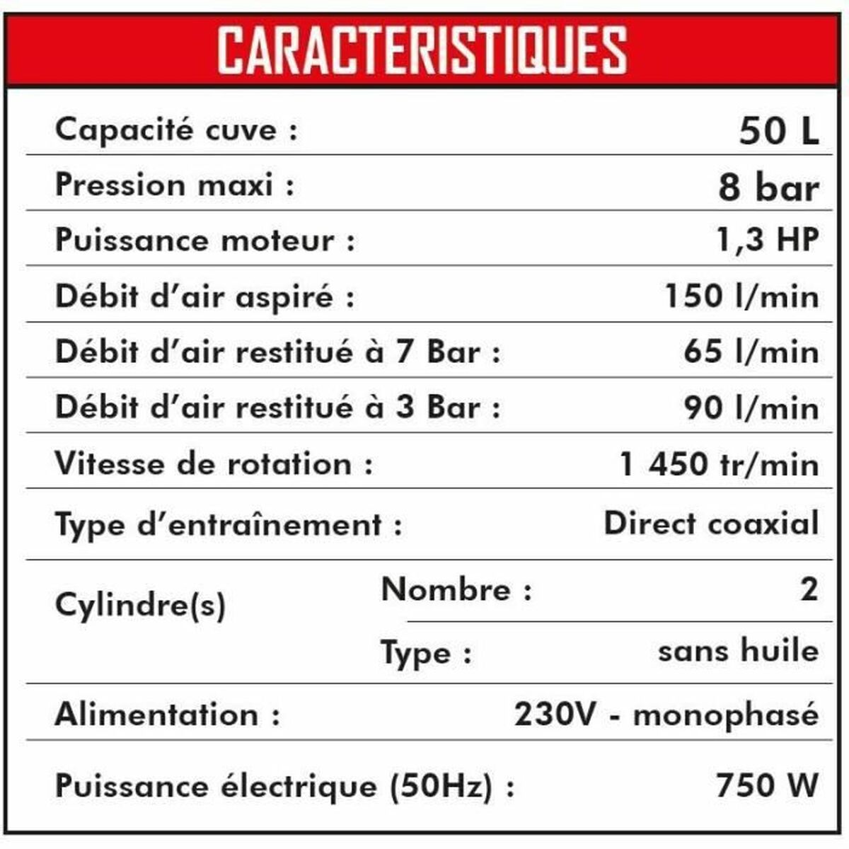 Compresor de aer MECAFER 425523 Orizontal Silențios 8 bar 24 L