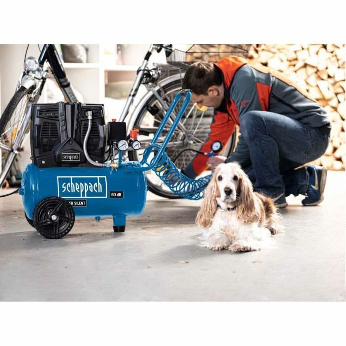 Compresor de aer Scheppach HC25Si Orizontal 1100 W 8 bar 24 L