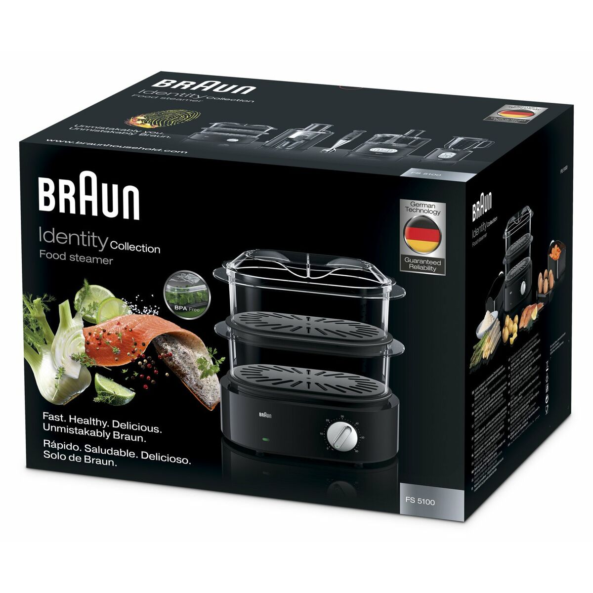 Aparat De Gătit Cu Aburi Braun FS 5100 Negru 850 W 850 W