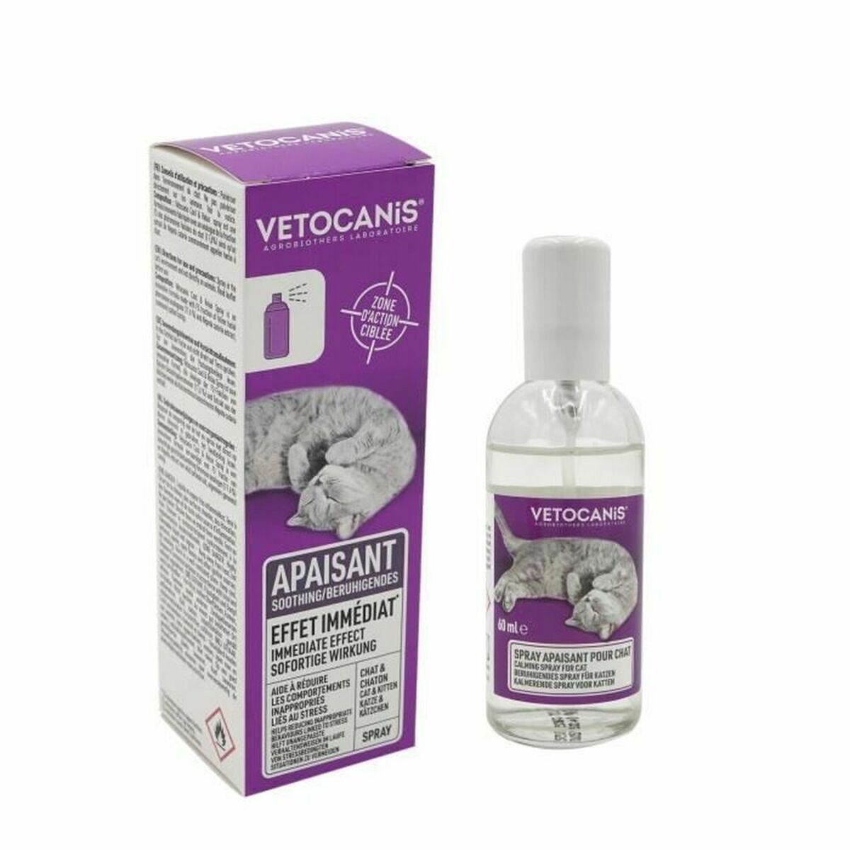 Spray Calmant Instantaneu Vetocanis 60 ml Relaxant Cric