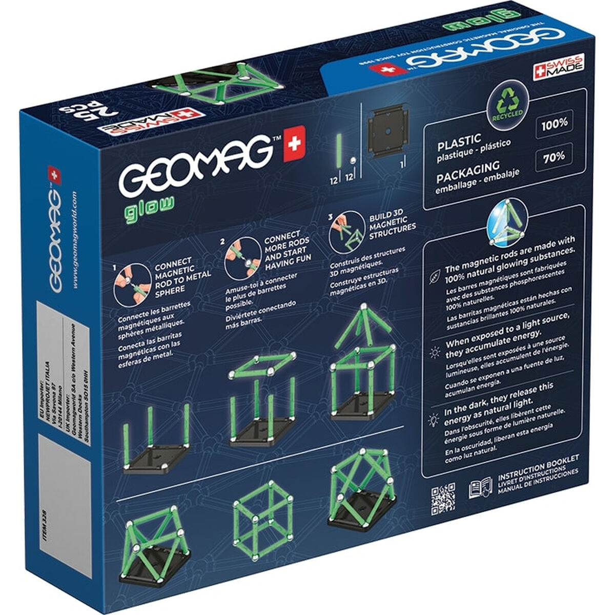 Playset Geomag Glow Recycled 25 Piese