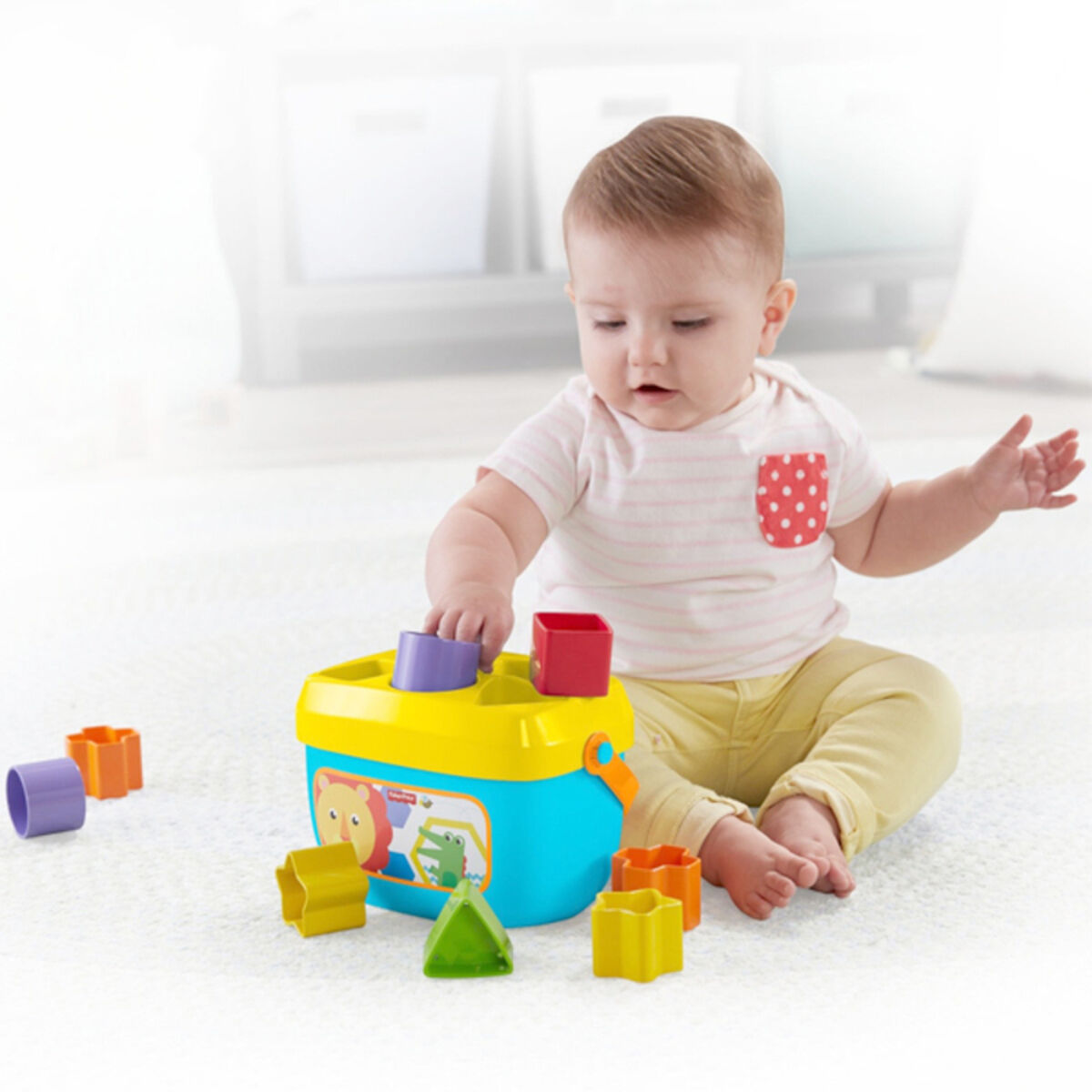 Coș cu Plăci de Construcție Fisher-Price FFC84 5 Piese 10 Piese