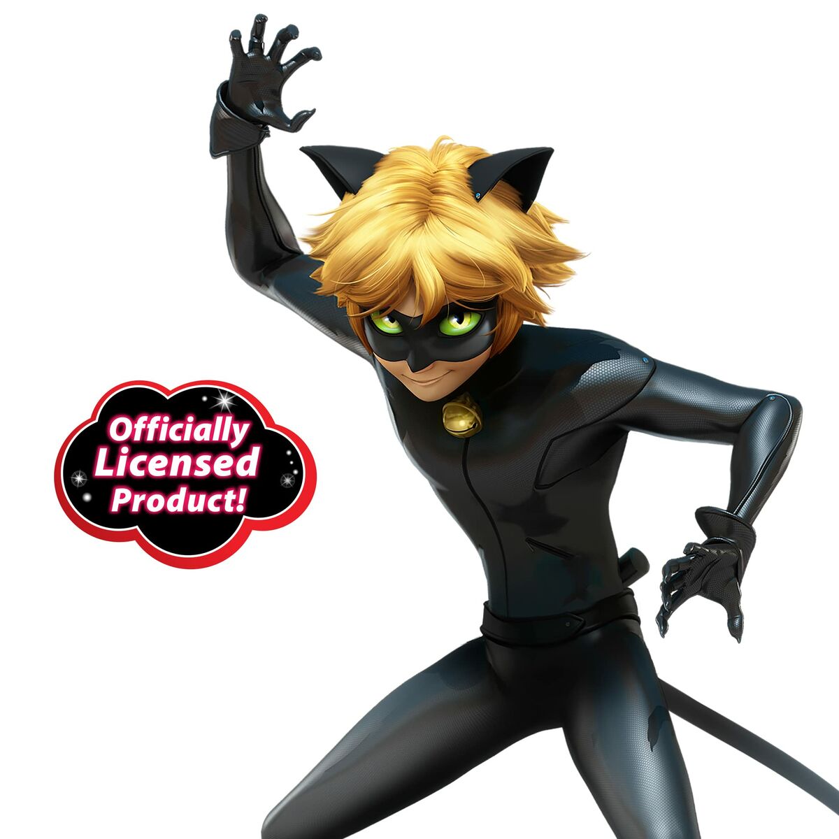 Costum Deghizare pentru Copii Miraculous: Tales of Ladybug & Cat Noir Transformation Set - Cat Noir 4 Piese Negru Multicolor