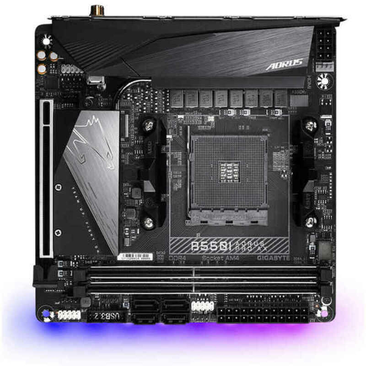 Placă de Bază Gigabyte B550I AORUS PRO AX mATX AM4     AMD AM4 AMD AMD B550