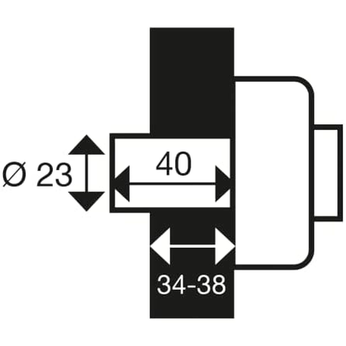 Încuietoare cu mortar Yale YV25BT-40 Oțel Uși Ø 23 mm