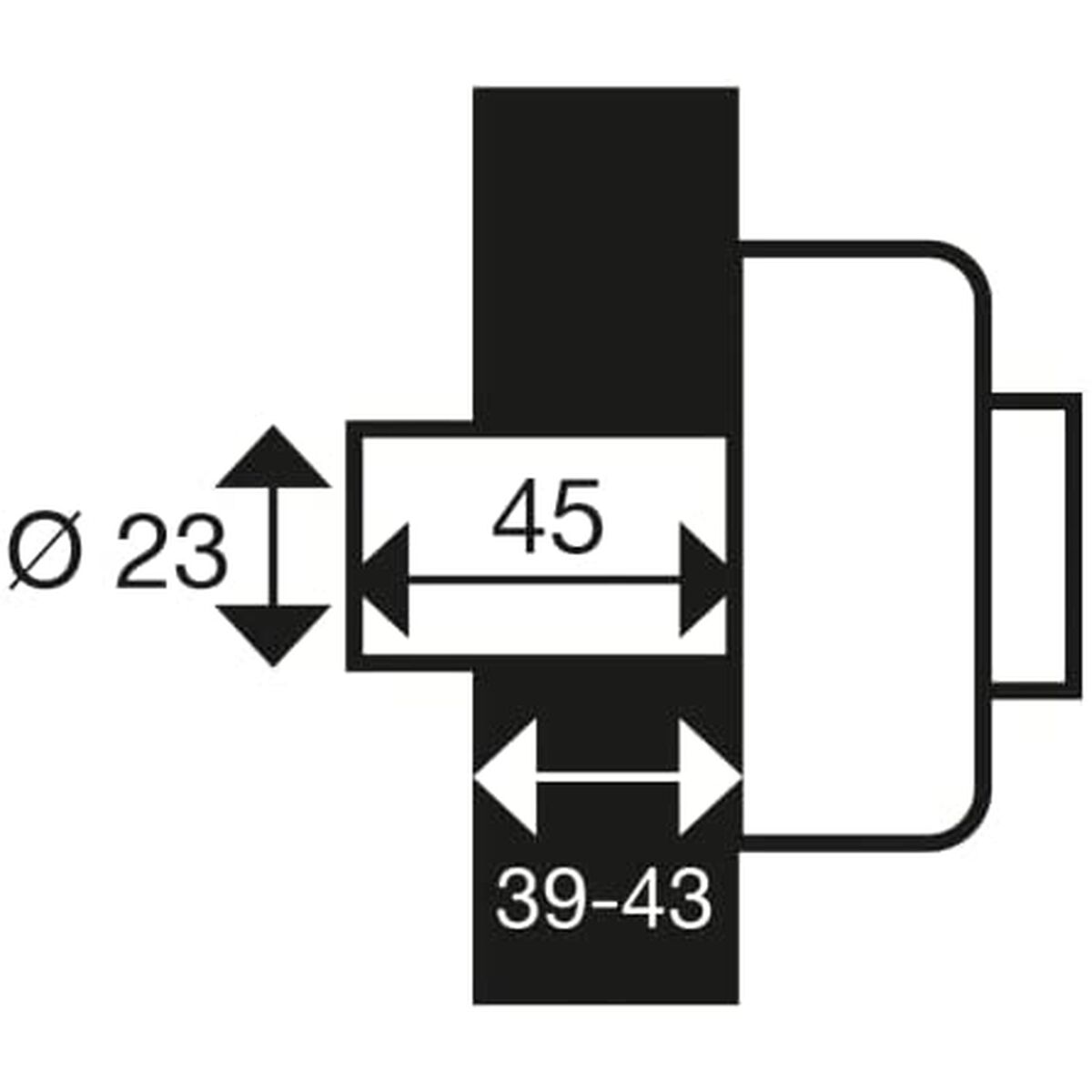 Încuietoare cu mortar Yale YV25DE-45 19,5 x 7 x 14 cm Oțel Uși Ø 23 mm