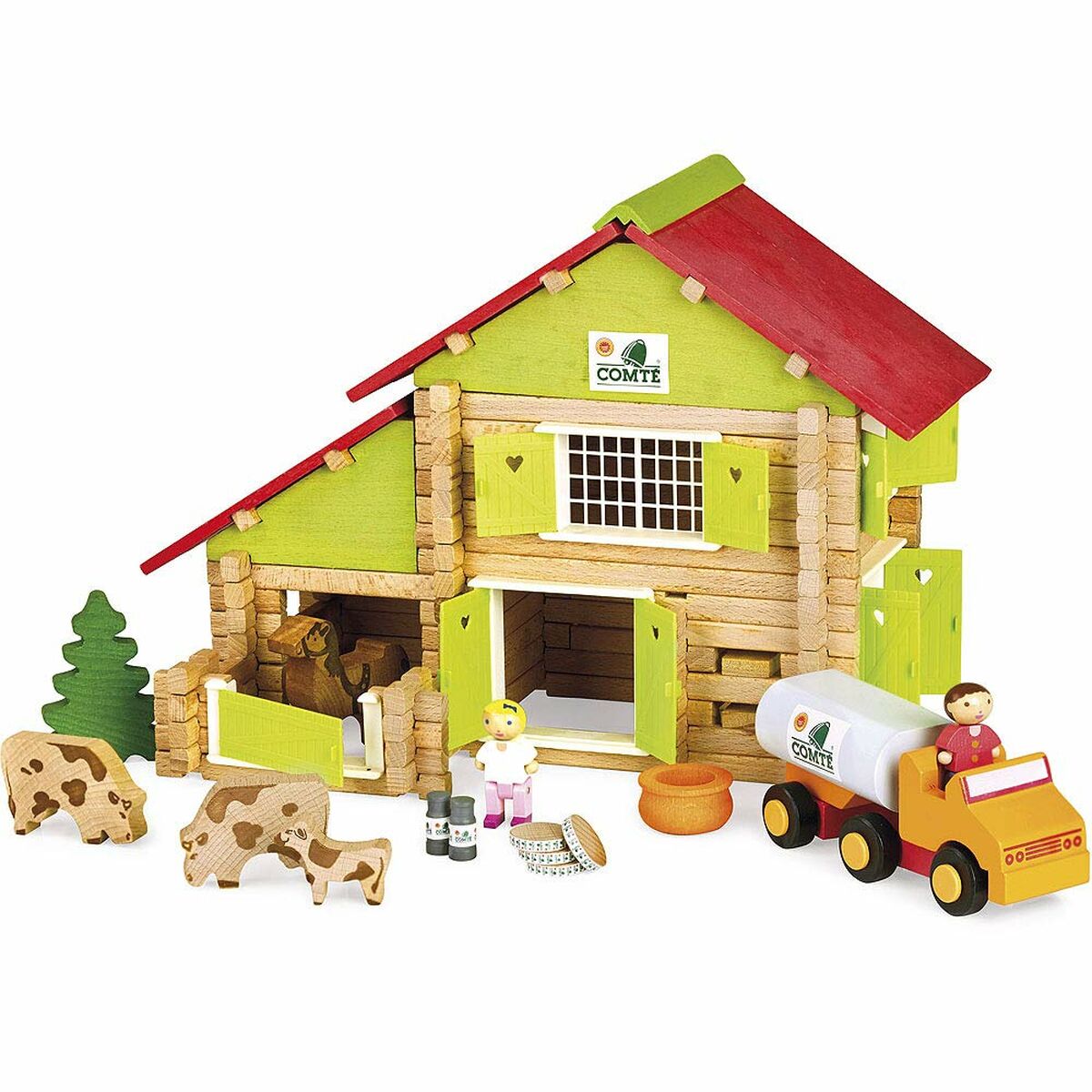 Playset Jeujura My Wooden Farm 180 Piese