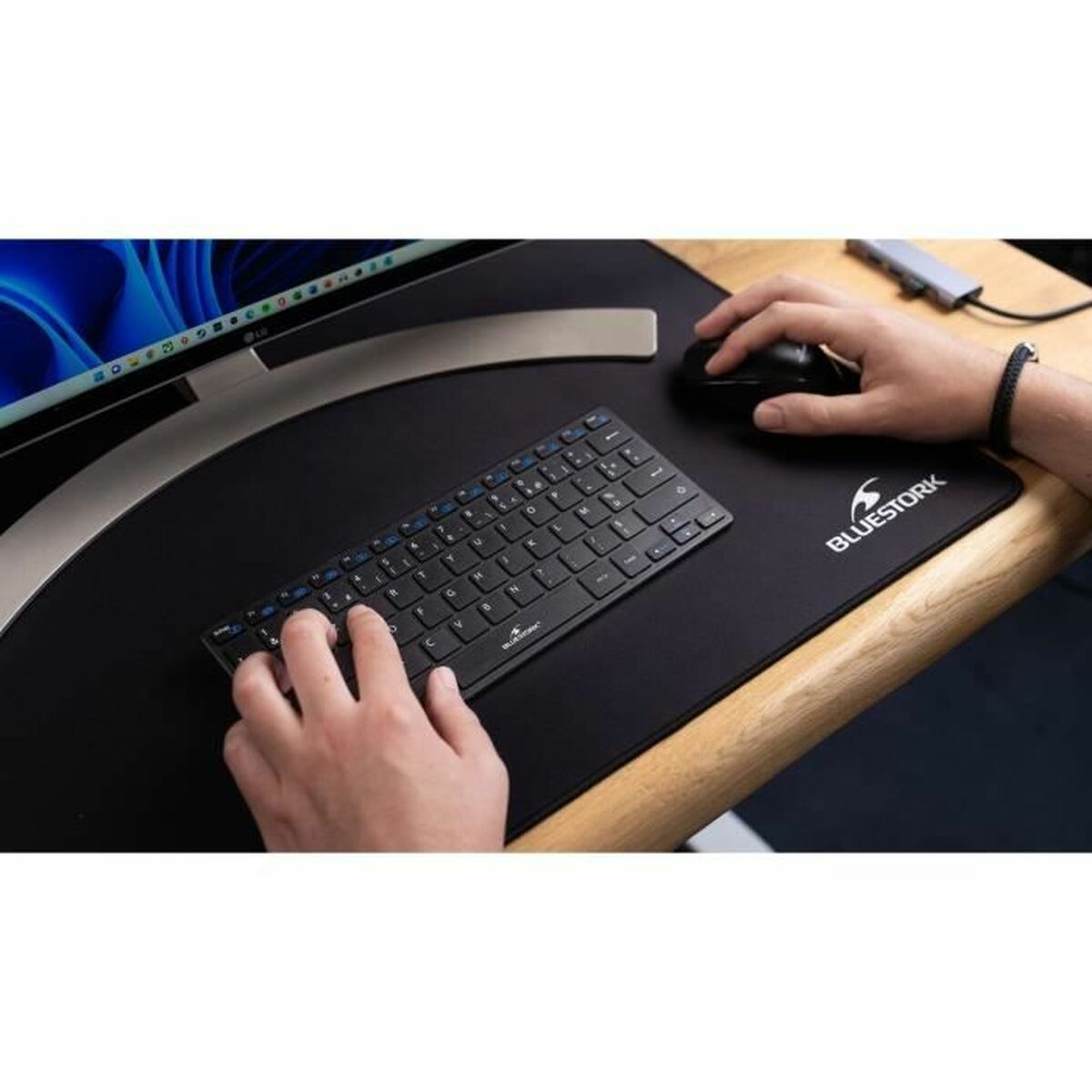 Tastatură și Mouse Bluestork Sans fil Ultra compact Negru
