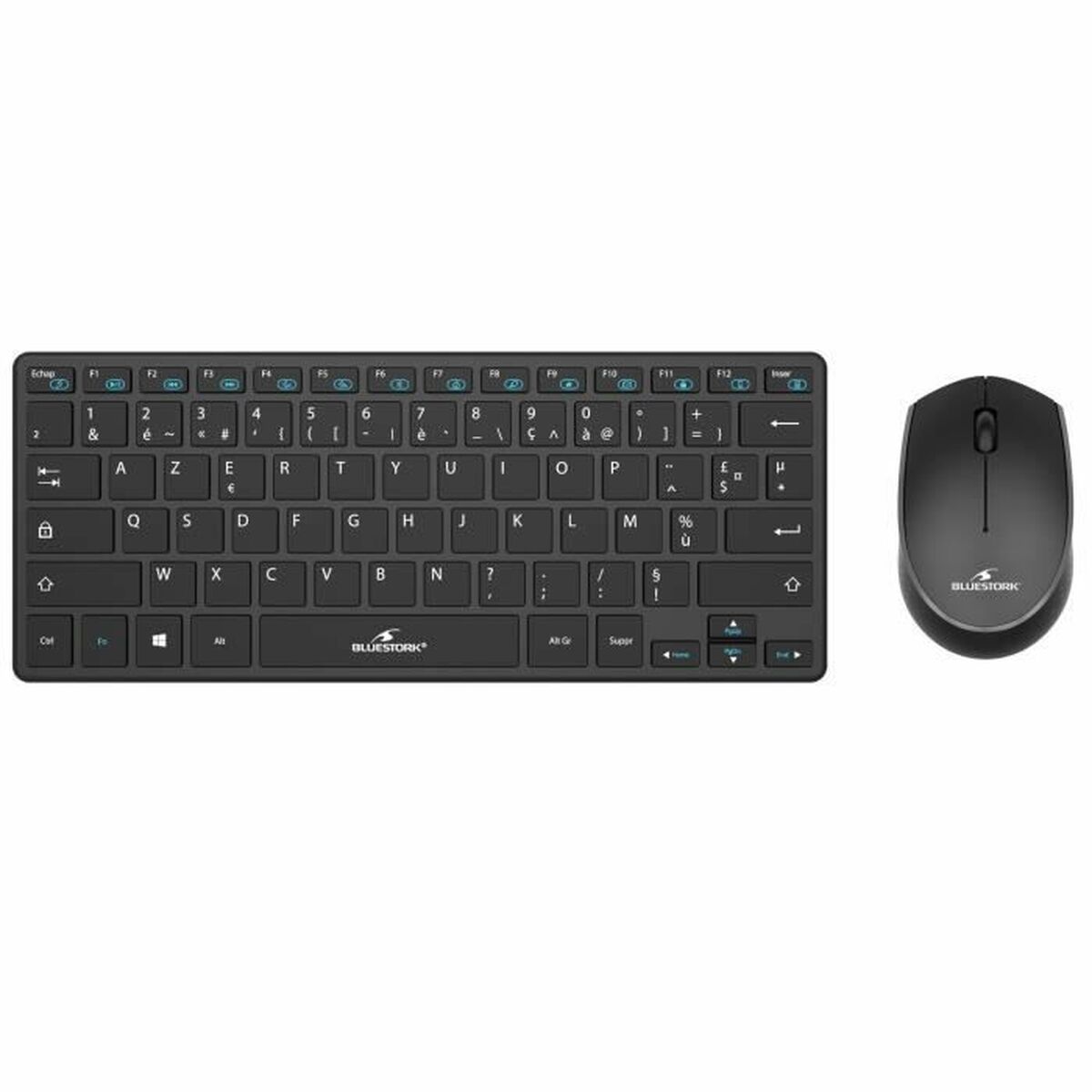 Tastatură și Mouse Bluestork Sans fil Ultra compact Negru