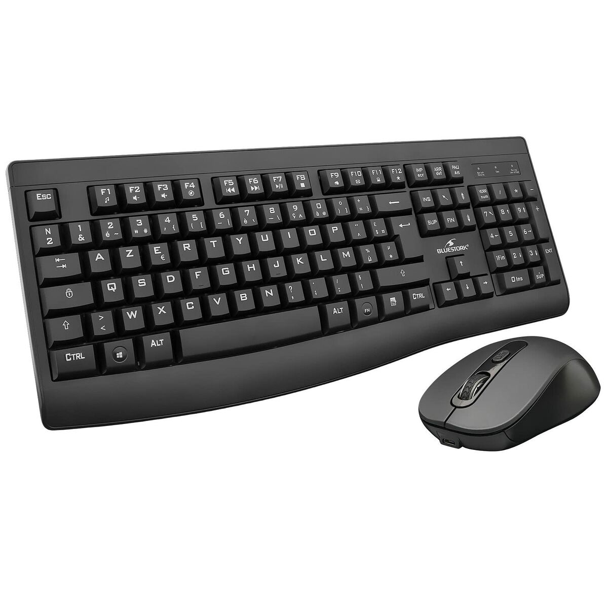 Tastatură și Mouse Bluestork Clavier Souris Sans Fil Negru