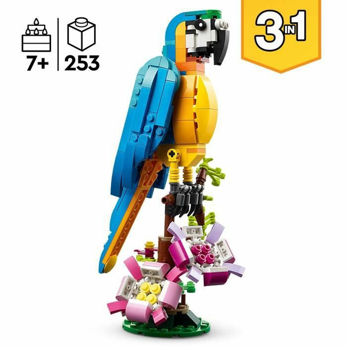 Set de Construcție Lego Creator 31136 Exotic parrot with frog and fish 3 în 1 253 Piese