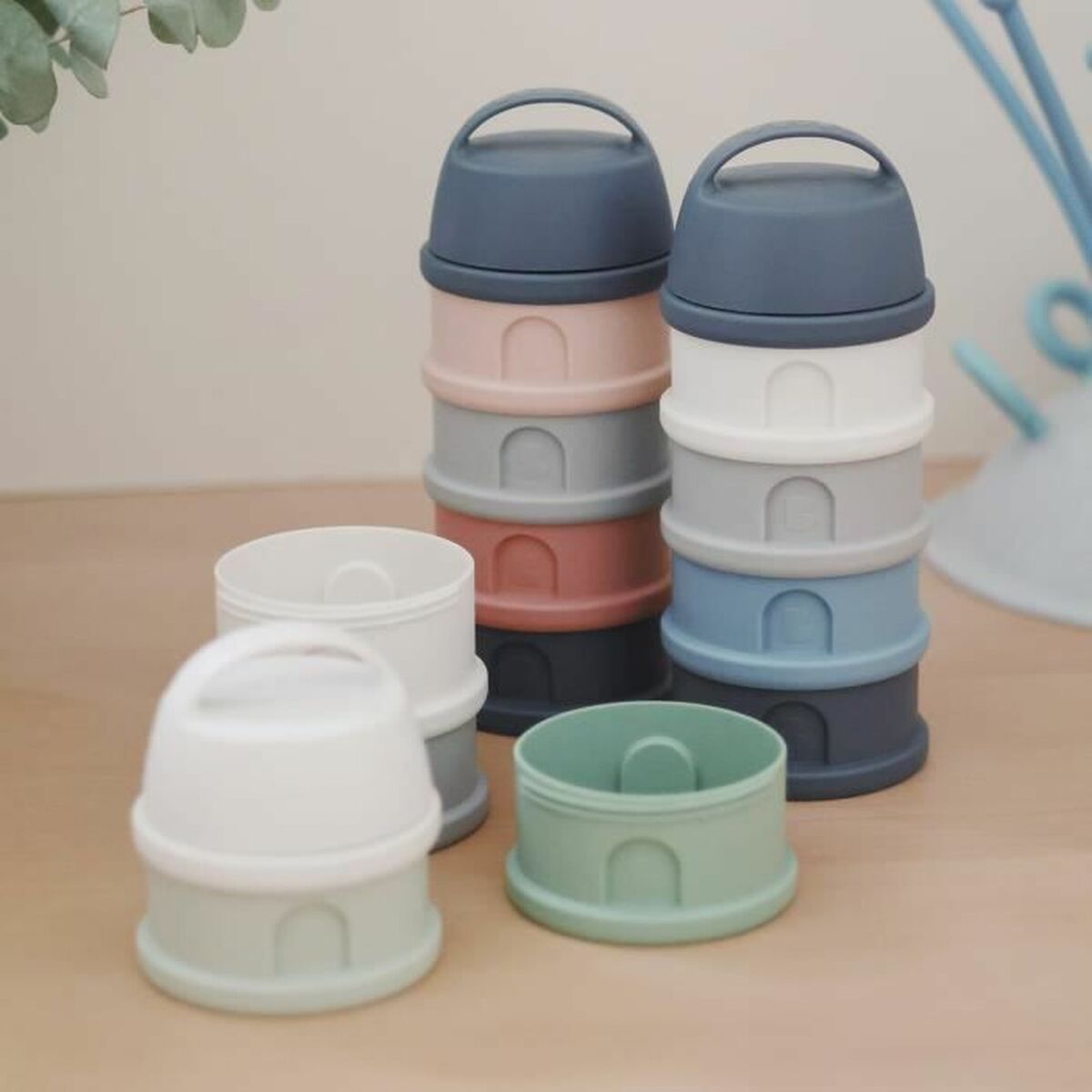 Dozator de Lapte Praf Béaba Roz/Gri