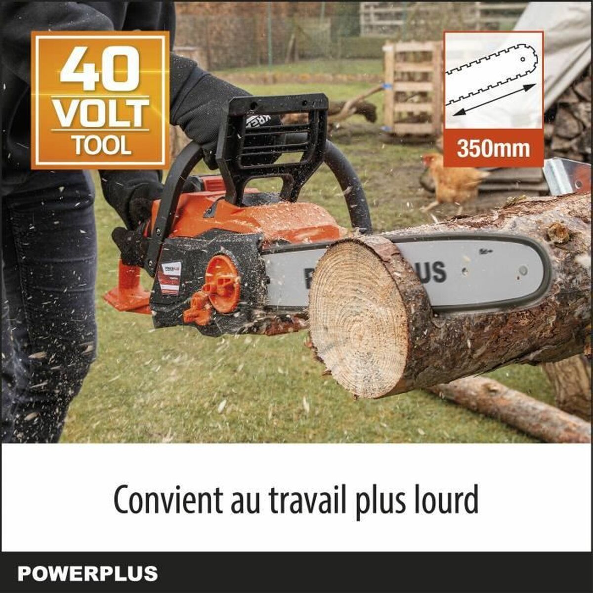 Ferăstrău cu baterie Powerplus 35 cm
