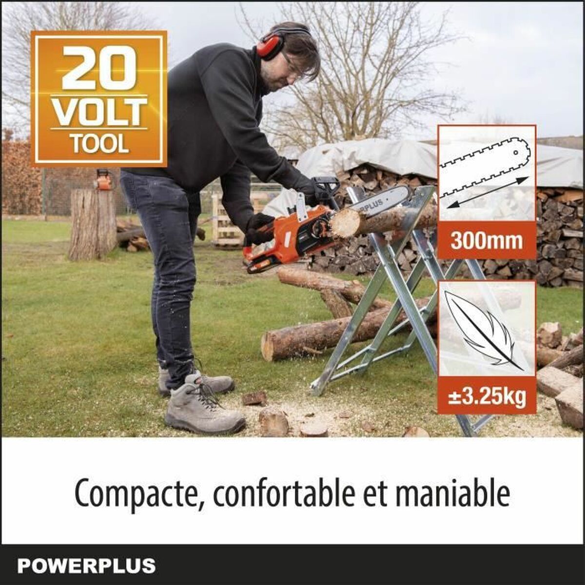 Ferăstrău cu baterie Powerplus 30 cm