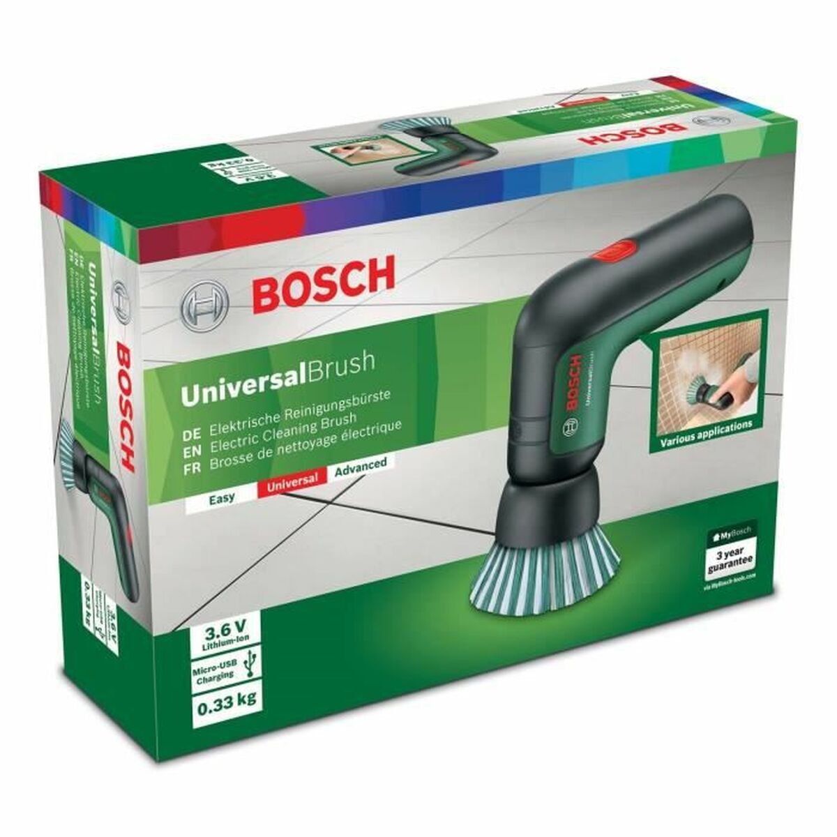 Perie de Curățare BOSCH Universalbrush USB Perie 3 Piese