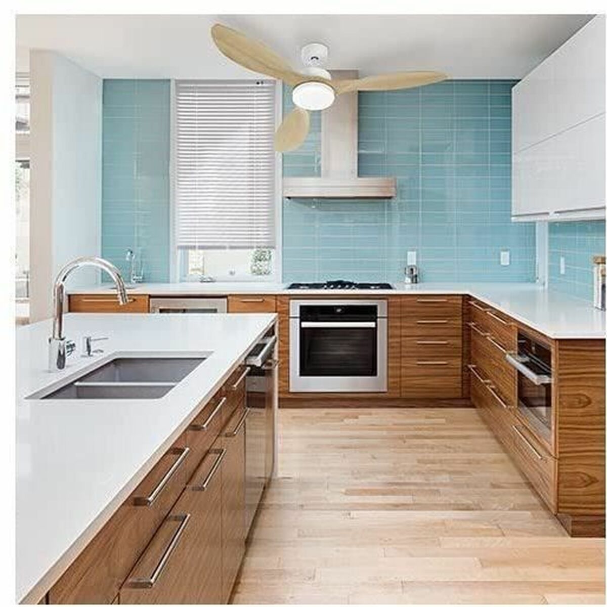 Ventilator de Tavan cu Lumină FARELEK Ø 137 cm 100 W Alb