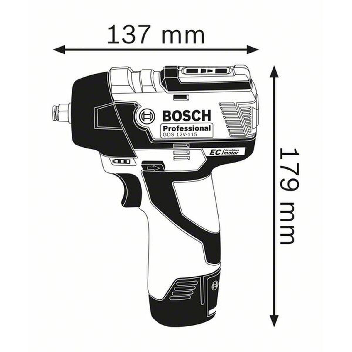 Cheie de impact BOSCH Professional GDS 12V-115 12 V 115 Nm