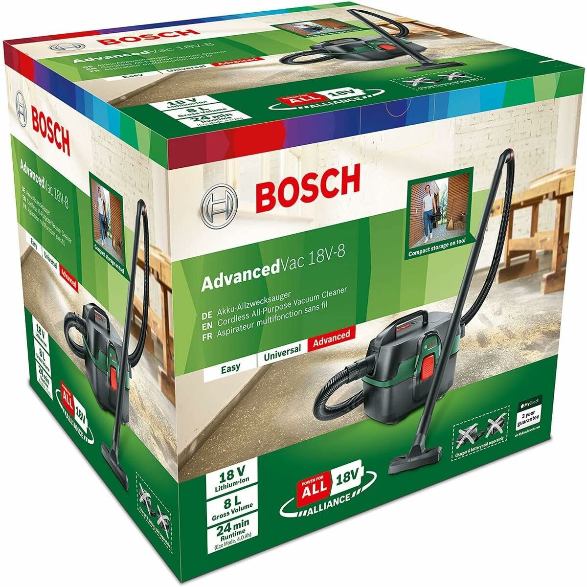 Aspirator de praf umed și uscat BOSCH AdvancedVac 18V-8 8 L