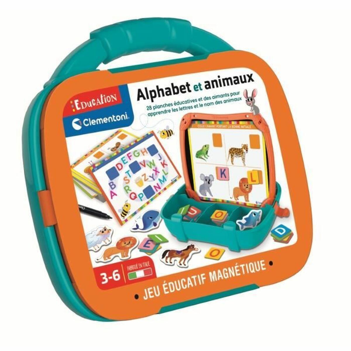 Joc de Masă Clementoni Magnetic Letters & Animals Case 27 x 23 x 5 cm 28 x 6 x 24 cm