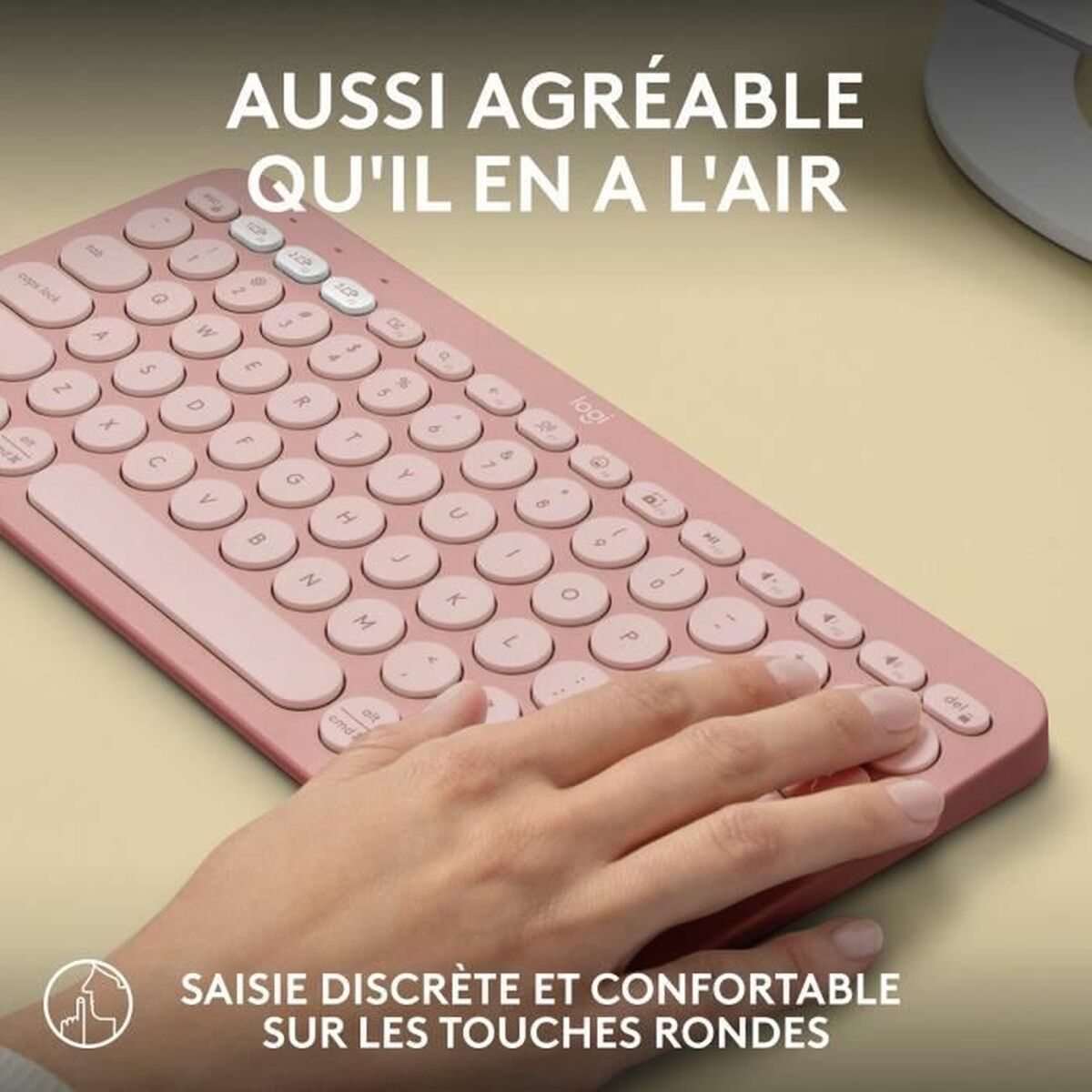 Tastatură Bluetooth cu Suport pentru Tabletă Logitech K380 Franceză Roz AZERTY