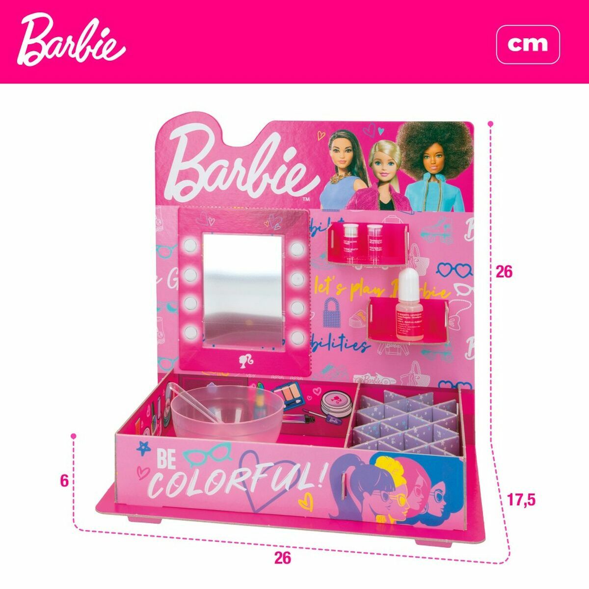 Kit pentru creare machiaj Lisciani Giochi Barbie 15 Piese Ruj
