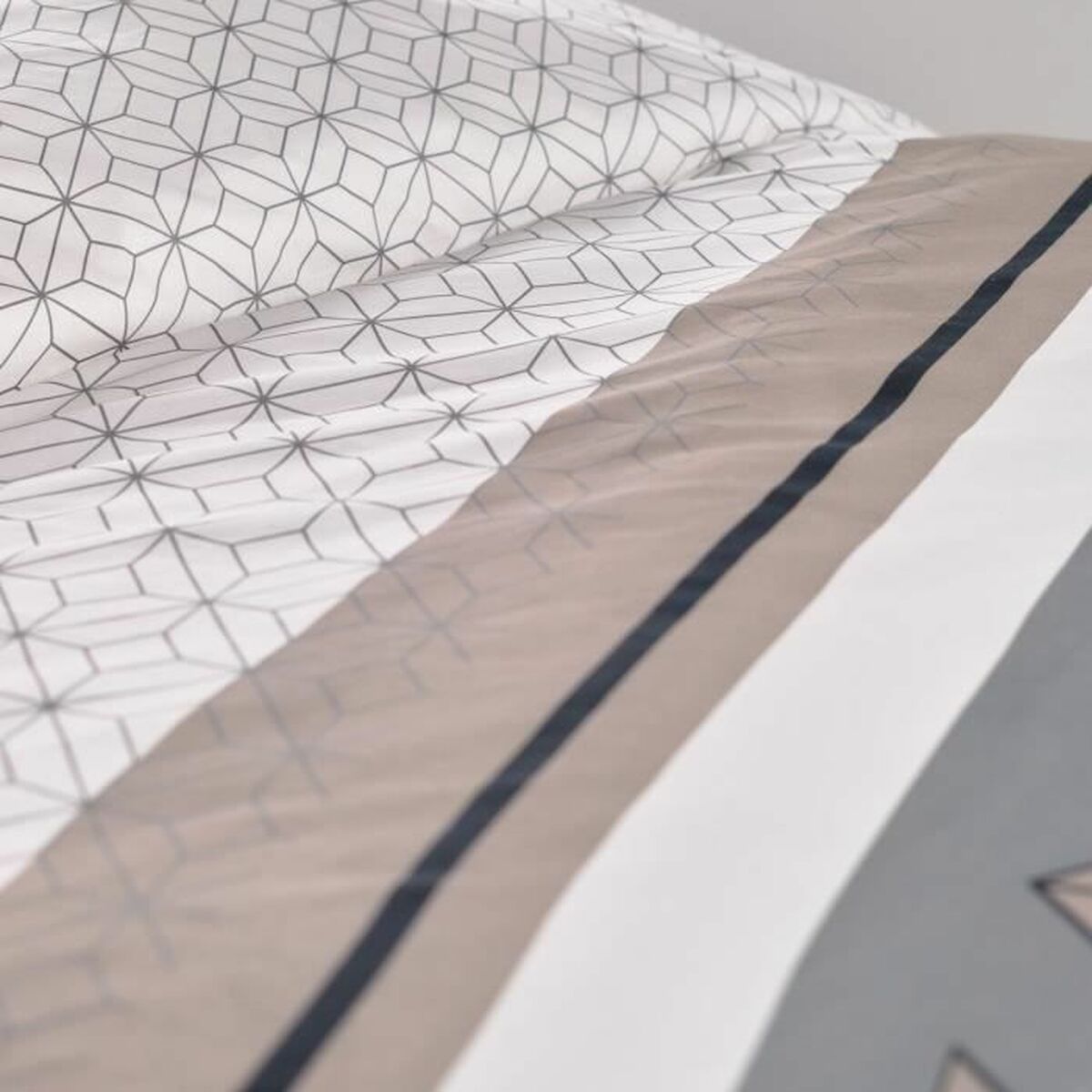 Set husă de pătură TODAY Bej 240 x 200 cm Geometric