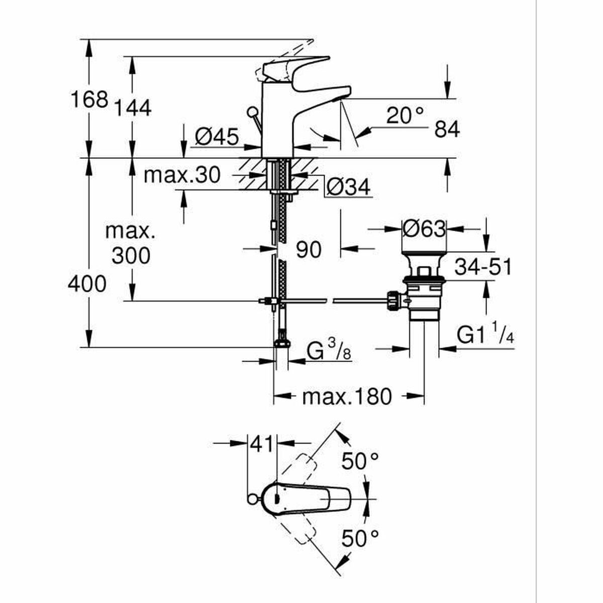 Robinet Monocomandă Grohe Start Flow Metal Alamă